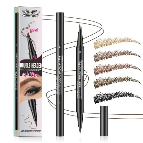 Hair-like Eyebrow Pencil, 4-in-1 Waterproof Liquid Eyebrow Pencil with Eyebrow Brush, Pencil-style Eyebrow Pencil, Refill Cartridge, Pencil Sharpener Board, Cosmetics & Makeup Tools