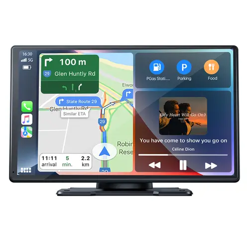 LAMTTO 9-Inch Wireless CarPlay Multimedia Player — Supports Wireless CarPlay and Android Auto, AirPlay/Android Cast Mirroring, Siri and Google Voice Assistant, Ideal for Navigation, Music Playback, and Video Viewing