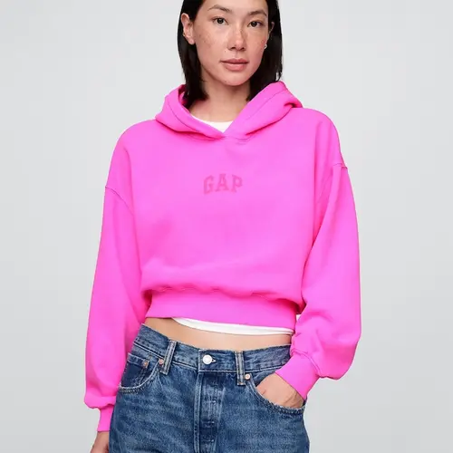 Gap Women's VintageSoft Crop Logo Hoodie