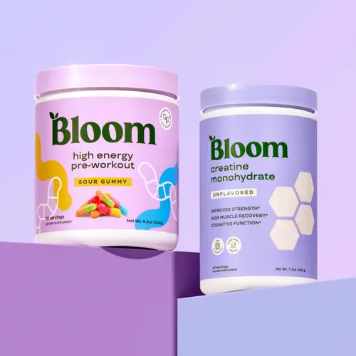 Bloom Nutrition Creatine Monohydrate Powder (40 Servings)  + High Energy Pre-Workout Powder (30 Servings)