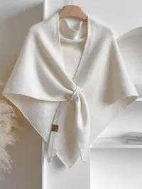 Women's Solid Color Scarf, Casual Soft Comfortable Knit Shawl for Daily Wear, Fashion Accessories for Women & Girls