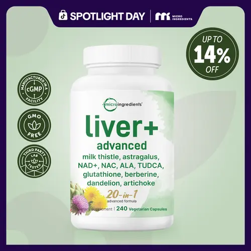 Micro Ingredients Liver Advanced+, 240 Veggie Capsules, 20-in-1 Advanced Support Complex