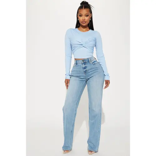 Be Authentic Slouchy Stretch Straight Leg Jeans - Vintage Wash