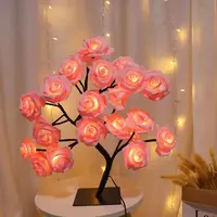 Rose-shaped night light, USB-powered, table lamp, bedroom lighting, holiday decorative lights, home decor, Valentine's Day gift, Mother's Day gift, home decor lighting