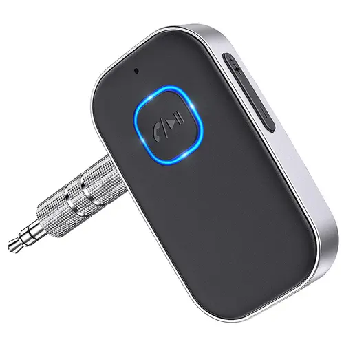 Yurnlv Car Bluetooth Receiver, Noise Cancelling 3.5mm AUX Bluetooth Car Adapter, Wireless Audio Receiver for Home Stereo/Wired Headsets, Hands-Free Calling