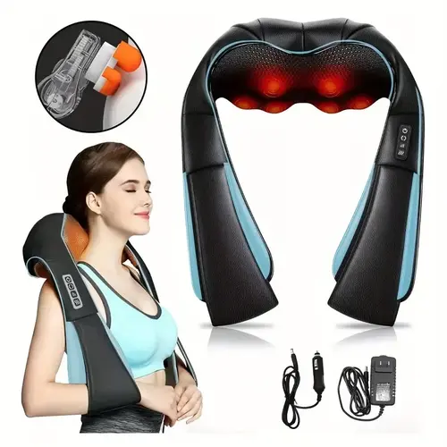 4D Electric Shiatsu Back Neck and Shoulder Massager with Heat - Relaxing Durable Deep Kneading Massage Pillow, Neck Shoulder Relaxer for Home, Office - Mens Gifts, Birthday Gifts for Him,sohochic