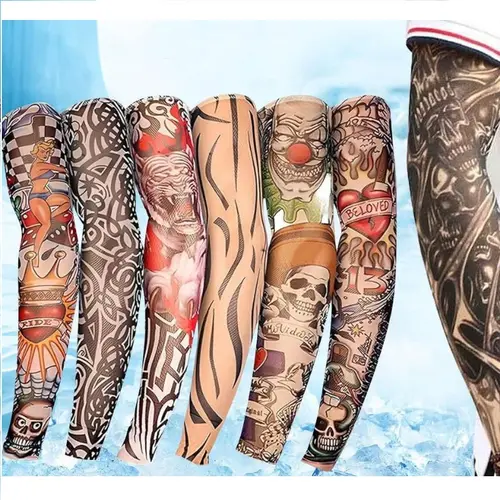 Yeomoo 6PCS  Cooling Tattoo Art Arm Sleeves Cover UV Sun Protection Sport Outdoor activities Set Temporary Fake Tattoo Sleeves for Men Women with Designs of Skull, Dragon, Rose, Koi Fish, Wolf, Buddha, Tribal Arm Guard,sohochic
