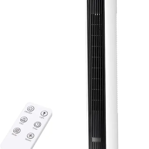 [DealsForYouDays]【NOT AC】Antarctic Star 37inch Tower Fan - Portable Electric 80° Oscillating Fan,LED Display With Touch And Remote Control, Quiet Operation, 6 Speed Settings & 12H Timer, Bladeless Standing Floor Fan for Bedroom & Office Black & White, 85°