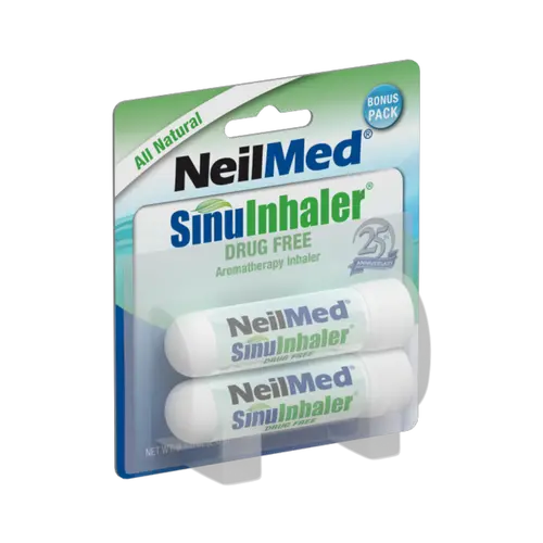 NeilMed SinuInhaler Drug-Free Aromatherapy Nasal Inhaler – All Natural Essential Oil Blend, Bonus 2 Pack