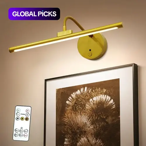 USB-Rechargeable Wall-Mounted Light, Dimmable Picture Light with Remote Control for Paintings, Portraits, and Gallery Art, Artwork Lighting, Modern Mood Lighting, Indoor Wall Light, Rechargeable Lamps, Decorative Wall Light #GLOBAL PICKS