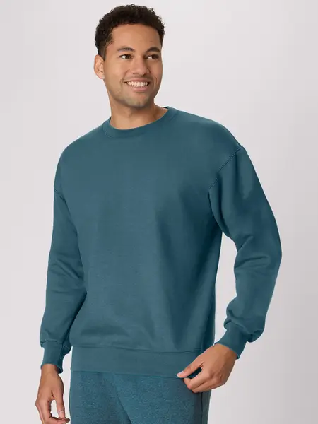 Hanes Ultimate Heavyweight Fleece Crewneck Sweatshirt Long Sleeve Pullover Warm Comfortable Ribbed Classic Top