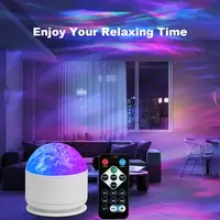 [Christmas gift]2 Scene-7 Color Star Projector Light with Music Rhythm, Ocean Wave & 3D Water Ripple Effects, Romantic Night Light for Bedroom, Party, Best Gift for Kids & Lovers