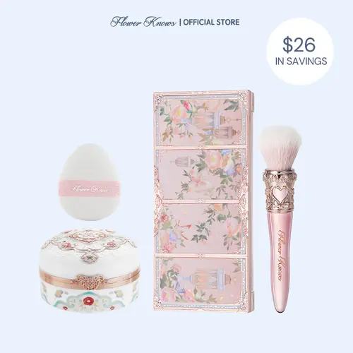 Flower Knows Mist Wing Sculpt Set, Talc & Silica Non-Orange Contour Palette & Blush, Cruelty-Free Shimmer Finish, Long-Lasting Makeup Products for All Skins, Beauty Gift Set for Women, #sohochic
