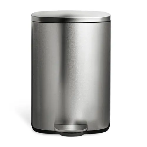 Nine Stars 13-Gallon Step-on Stainless Steel Tr ash Can