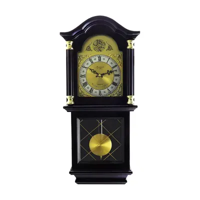 26 Inch Chiming Pendulum Wall Clock in AntiqueMahogany