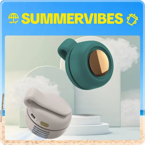 Mini Portable Bladeless Electric Fan - Summervibes Silent 3-Speed Adjustable, Rotating Body, Clip-On/Waist-Mounted, Suitable for Outdoor Travel & Office Use, Summer Gift (Household Appliances), Mini Portable Fan