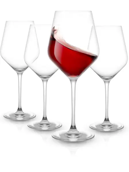 JoyJolt Set of 4 17oz Layla Crystal Red Wine Glasses
