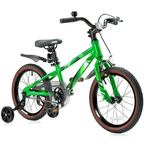 JMMD Unisex Kids Pedal Bike, 14/16/18-in Ride-on Bikes for Ages 4-12 with Training Wheels, Short-Pull Handbrake, Kickstand, Chain Guard, Breathable Saddle, Coaster, Necessary Tools (Toys & Hobbies, Sports & Outdoor Play), Under 30 Pounds,sohochic