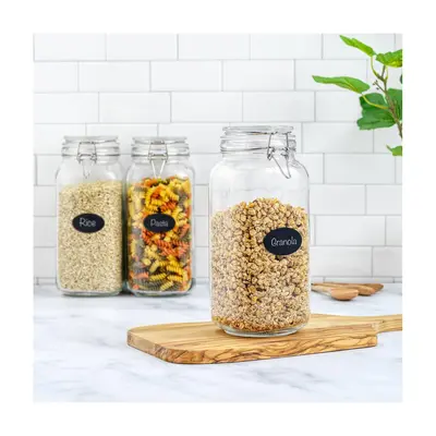 JoyJolt Glass Jars Storage Canister with Lids -78 oz