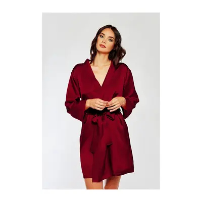 iCollection Soft Satin Burgundy Robe