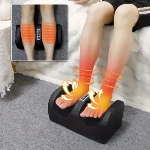 Heated Timable Foot Massager with Foot Rollers, Vibratory Function, 3 Adjustable Strength Levels for Bottom & Calf Muscles, Ideal for Athletes,sohochic