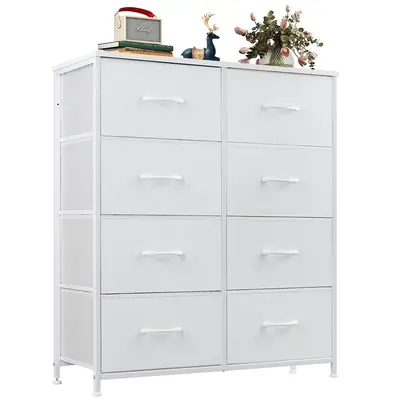 【Deal】Sweetcrispy 8-Drawer Fabric Storage Tower Dresser - Furniture for Apartment, Cupboard, Space Saving Dresser, Storage Furniture with Steel Frame & Wooden Top