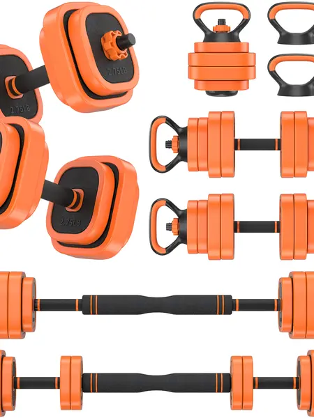 Bearbro 45/65/85lbs Adjustable Dumbbells Set, 4 in 1 Free Weights Dumbbells Set with Connector Used as Dumbbell, Barbell, Push up Stand, Kettlebells for Home Gym Exercises,dealsforyoudays
