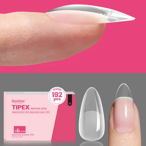 beetles Gel Polish Tipex Press On Tips, Instant Apex Gel Tips for a No Gaps Fit, Odorless with No Powder Residue - Stiletto, Almond, Square, Coffin Shapes, Nail Press On Nails, Press On Nail, Nail Supplies, Gel Nails At Home