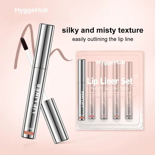 4Pcs Peel Off Lip Liner Stain Lip Gloss Lip Tint Set Velvet Matte Tattoo Long Lasting Waterproof Transfer Proof Brightening Cosmetic Clear Lipstick【US 2026 Deals for You Days】