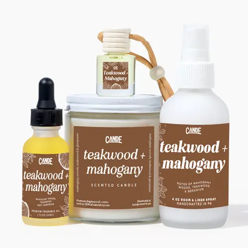 CANDECRAFTCO Signature Home Fragrance Gift Set - Aroma & Home Perfume Kit with Diffuser Oil, Room & Linen Spray, Scented Candle, Car Freshener (Car Accessories for Birthday Selfcare)
