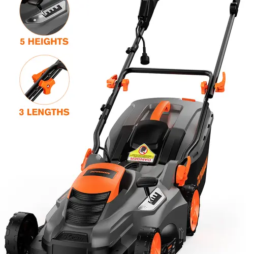 【toolupgrade】 DOVAMAN LA16M Corded 13 Amp  Electric Lawn Mower, 16-Inch Cutting Width, 5 Adjustable Mowing Heights, 3-Step Foldable Handle, and Collection Bag with Full Indicator Lawnmower,#Summervibes, Mulching