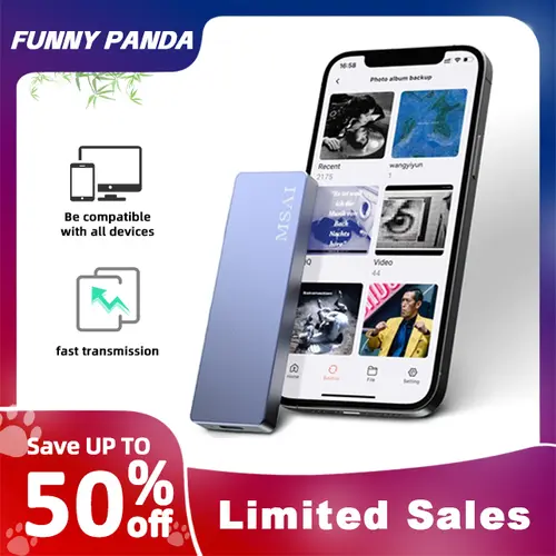 FunnyPanda 1TB USB 3.0 External Storage Stick Flash Drive - 1tb of space, USB 3.0 fast move, foldable design, easy connectivity, portable phone storage flash drive for iPhone+Android use, compatible with PC & Mac,sohochic