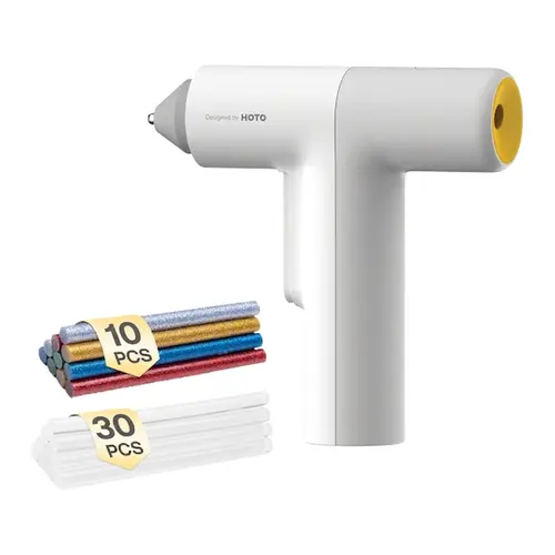 HOTO Wireless Low-Temp Balloon Glue Gun Tool - Fashion Minimalist Industrial Power Tool, 30s Fast Preheat, 20W Steady Heat, 28 Sticks/Charge, 5-min Auto Shutoff, Auto Temp Control, Portable, No Drip, Safe for Latex Balloons & DIY Craft Projects,toolupgrad