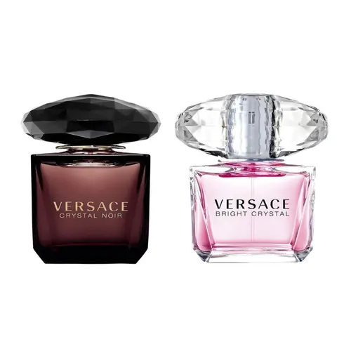 Women's Versace Bright Crystal & Crystal Noir EDP Fragrance Set - 3.0 oz (90 ml) Each, Floral Perfume, Amber Musk Women's Perfume, High-Quality Scent