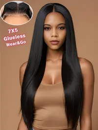 28 Inch Long Straight Synthetic Hair Wigs Fashion Wig Lace Front Wig for Women, Gorgeous Fluffy No-Bangs Glueless Frontal Wig for Parties and Daily Use, Glueless Ready to wear wig, Fluffy Glueless Wigs
