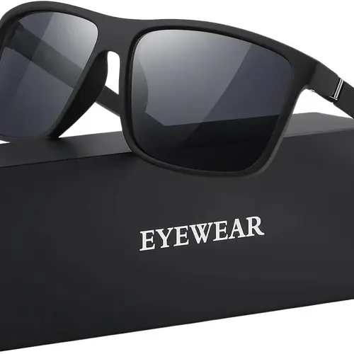 Retro Rectangular Polarized Full Rim Sunglasses for Men & Women - Lightweight Frame, UV400 Protection, Daily Wear with Retro Flair, Ideal for Driving & Fishing