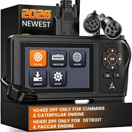 ANCEL HD430-HD431 Heavy Duty Truck & Car OBD2 Scan Tool, Wi-Fi Enabled, Spanish Support for Mechanics, Truck Repair – HD430 DPF for Cummins/Caterpillar, HD431 DPF for Detroit/Paccar Engine Full System Code Reader,toolupgrade