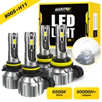 【ALL-NEW Headlights】AUXITO 9005/HB3/9006/HB4/H11/H9/H8/H4/9003/H10/9145/H13/9008/9007/HB5 White LED Headlight Kit High/Low Beam Bulbs,CANBUS Ready,No Flickering,Super Bright 6500K 40000LM