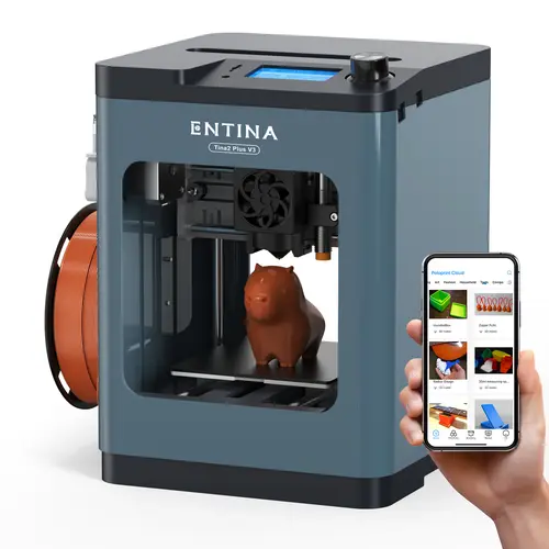 Entina Tina2 Plus 3D Printer, 250mm/s Fast Printing Mini 3D Printer, Easy to Use Starter with WiFi App Control for Kids & Beginners, Fully Assembled, Auto Leveling, High Precision, PEI Build Plate tiktokshopbacktoschool