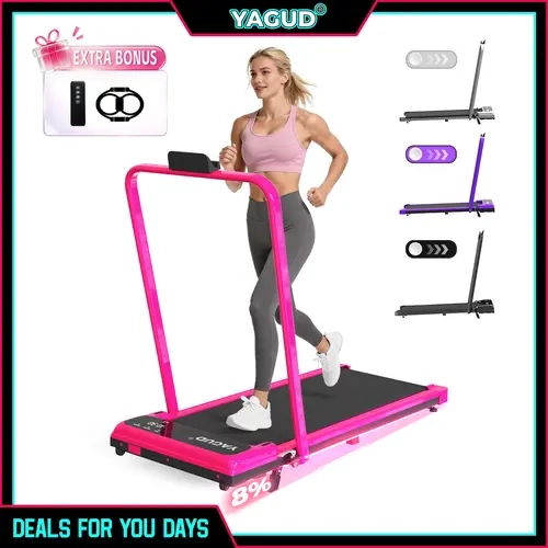 【Live Exclusive】YAGUD Handrail Walking Treadmill – Quiet Home Running Machine with Dual Shock Absorption, 265lbs Weight Capacity Wide Belt & Compact Design for Easy Mobility SpringStatements