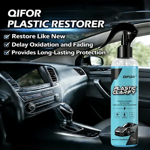 QIFOR 200ml Liquid Waterless Spray Wax - All-in-1 Detailer, Surface Cleaner, Plastic Coating, Leather/Rubber Protector, Protective Shine, Convenient DIY Car Care with Effective Coverage & Long-Lasting Ceramic Shine