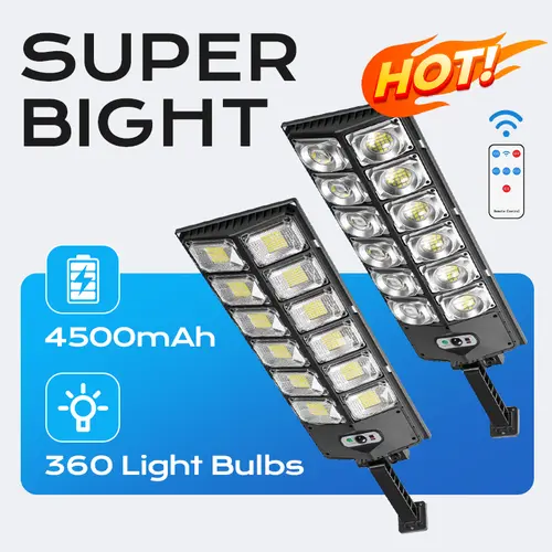 Qawtor Solar Street Light, Outdoor LED Wide Angle Lamp with Motion Sensor, Durable Weatherproof Outdoor Lighting , 7200/10100LM Led Lights, Solar Outdoor Lights, Summervibes