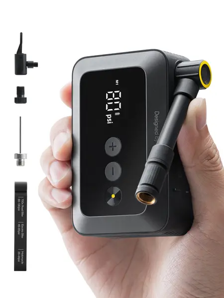 【Father's Day Gift】HOTO Mini Bike Tire Pump, 25s Fast Inflate with Gauge, 150PSI Portable Wireless Electric Air Pump, Automotive Maintenance Tools for Road/Mountain Bikes & Motorcycles, Outdoor Inflator Accessory,car accessories,toolupgrade