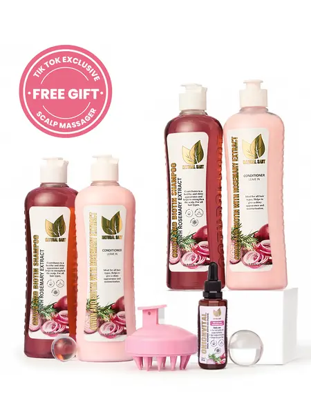 Natural Sant - 2 Onion, Rosemary and Biotin sets + Onionvital Serum KIT + FREE SCALP MASSAGER