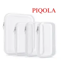 PIQOLA Clear Organizer Storage Box Clear Hard Shell Zipper Case PVC Plastic CLear Storage Containers for Tools & Small Objects Girl Stuff Summer Pool Portable Travel Organizer Set Makeup Organizer Toy Storage Bins High Transparency Diaper Bag M+3S