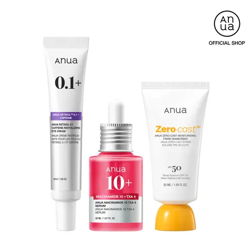 [Anua] The Rejuvenation Trio (Retinol Eye Cream + TXA Serum + SPF) | korean sunscreen, spf 50, no white cast, dark spot, age-defying, anti-aging, rejuvenate, wrinkle care