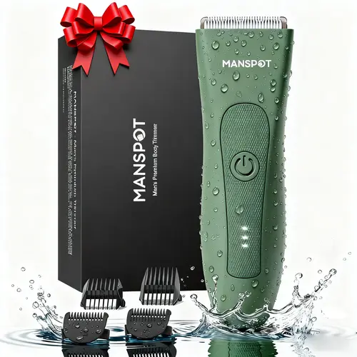 Electric Body Hair Trimmer for Men, Waterproof and Rechargeable Cordless Groomer for Chest, Back, and Arms - Great Dad Gift or Gifts for Boyfriend, Wireless Trimmer, Men's Stuff, Gifts For Him