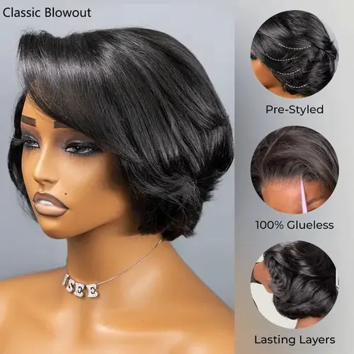 [Hot] ISEE Wear Go Vintage Blowout Straight 7x5 HD Lace Glueless Human Hair Wig Pre-Bleached Tiny Knots & Pre-Cut Lace & Pre-Plucked Hairline Summerhairstyles#SoHoChic #TikTokShopBackToSchool