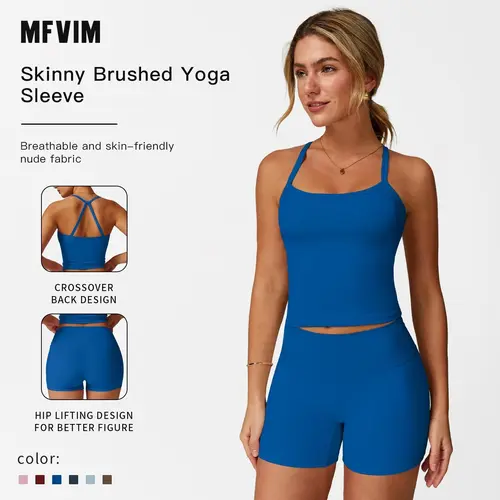 Women's 2-Piece Yoga Activewear Set - Backless Crop Top & High Waist Sports Shorts, Sweat-Wicking High-Stretch Gym Workout Outfits, Solid Athleisure Clothing,travel essentials,camping essentials,back to school,back to school haul,sohochic