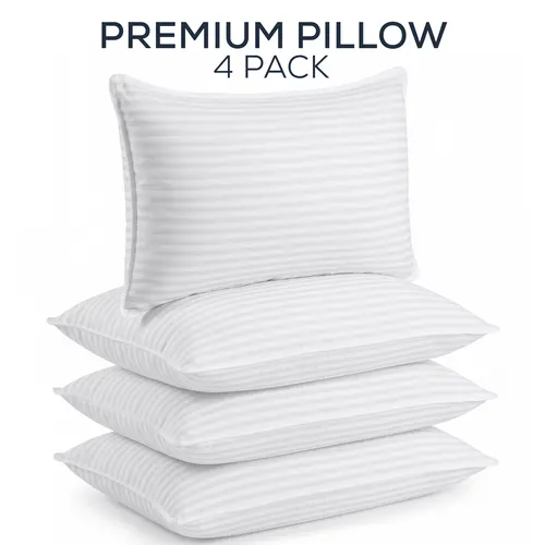 Utopia Bedding Premium Hotel Quality Bed Pillows (Set of 4) – 9 Inch Extra Thick Plush Cushion, Breathable Cooling Neck Support for All Sleeping Positions
